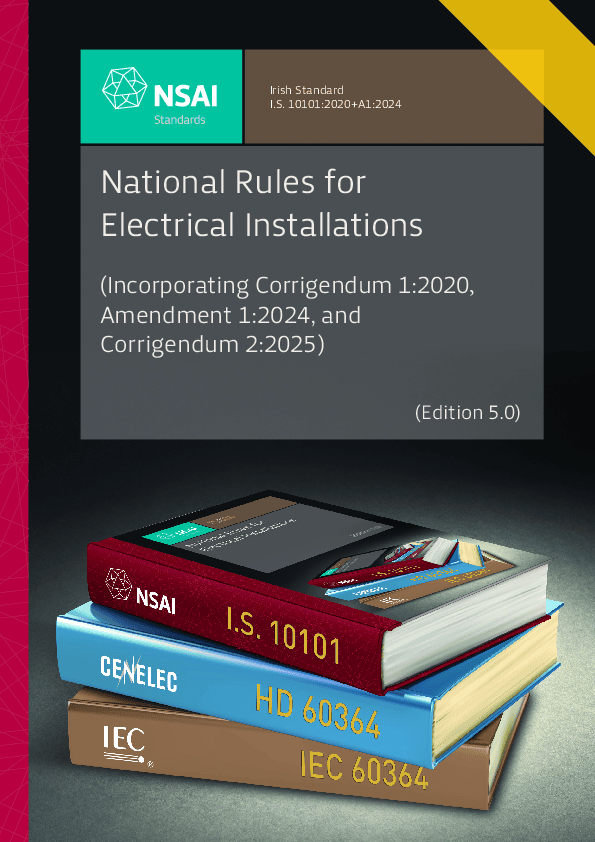 NSAI National Wiring Rules 5th Edition I.S. 10101:2020+A1:2024/AC2:2025