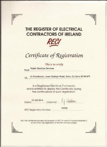 RECI Certificate of Registration A4295 RECI Certificate of Registration A4295